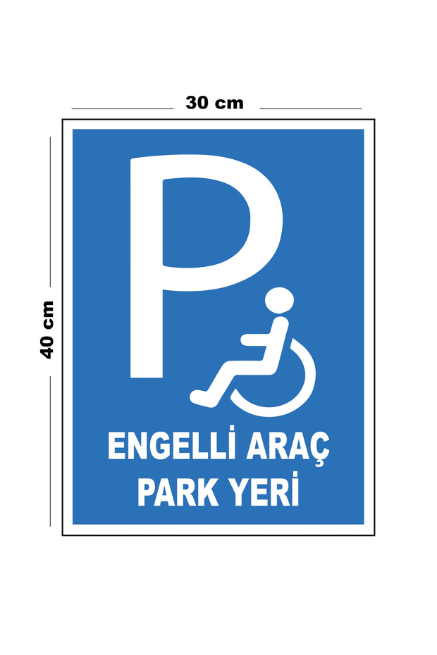 Metal Disabled Car Parking 30cm X 40cm A3 Size Warning Sign Directional Sign