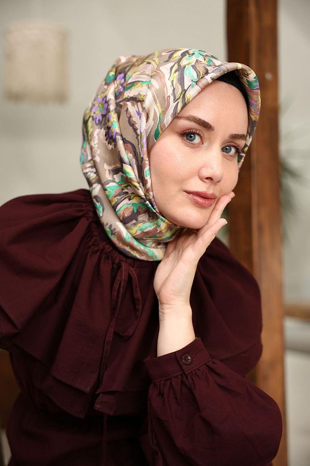 Tivil Ipek Eşarp 11469-03 Vizon Karışık Desen - 1