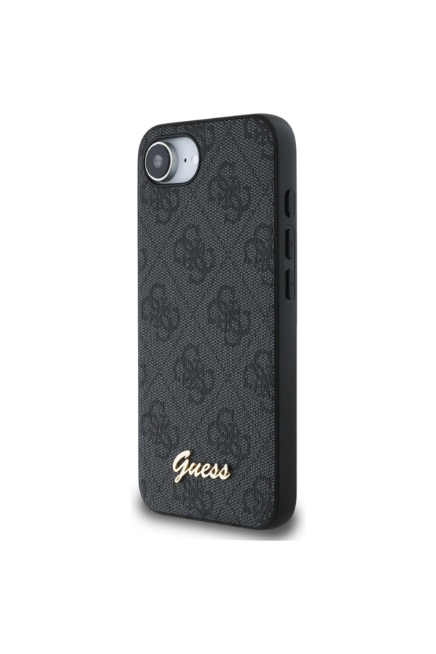 Case for iPhone 16e, Guess, Hardcase 4G Script Logo, Black - 4