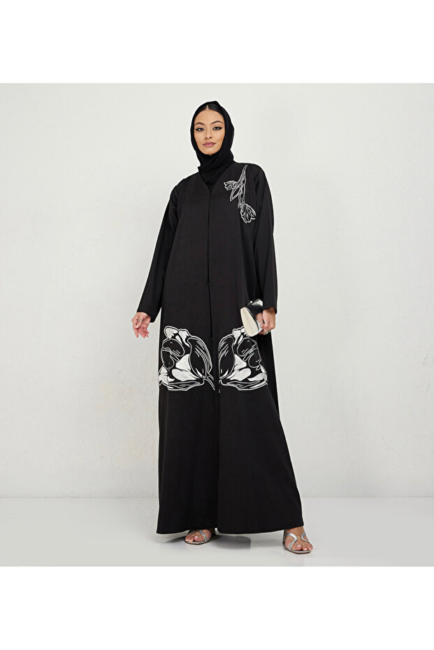 زهور بيضاء وأوراق الشجر - 1