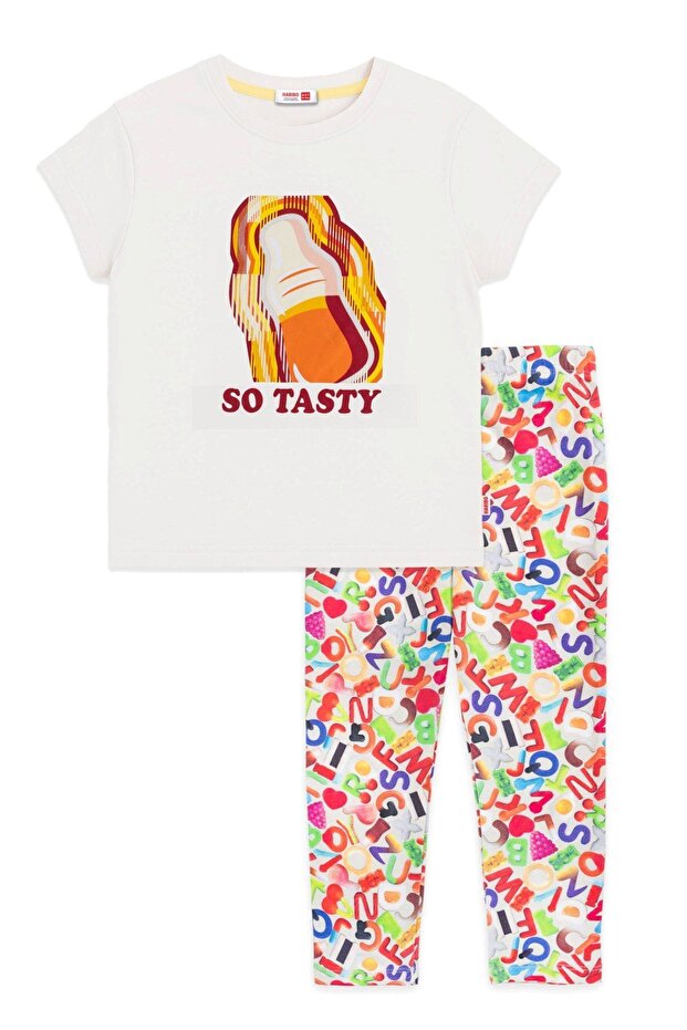 Girl's Cream Leggings Set