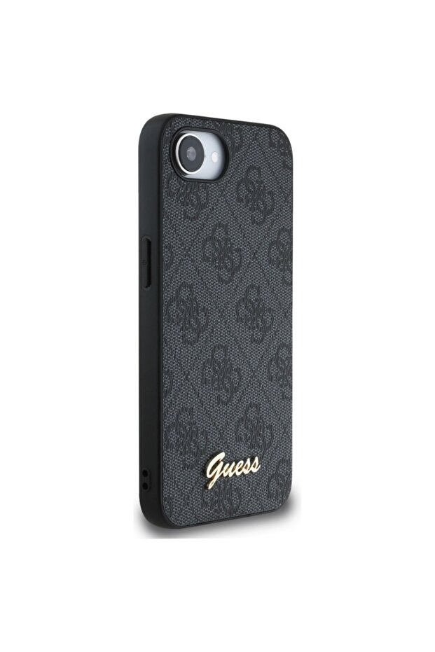 Case for iPhone 16e, Guess, Hardcase 4G Script Logo, Black - 3