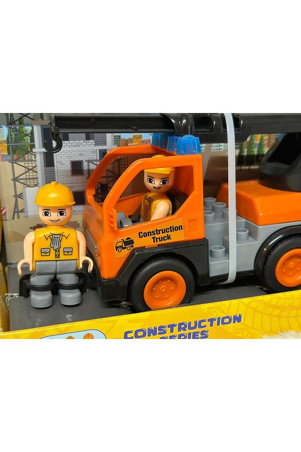 Double Blok İttir Gitsin İnşaat Serisi İş Makinaları Vinç 25 cm - 3