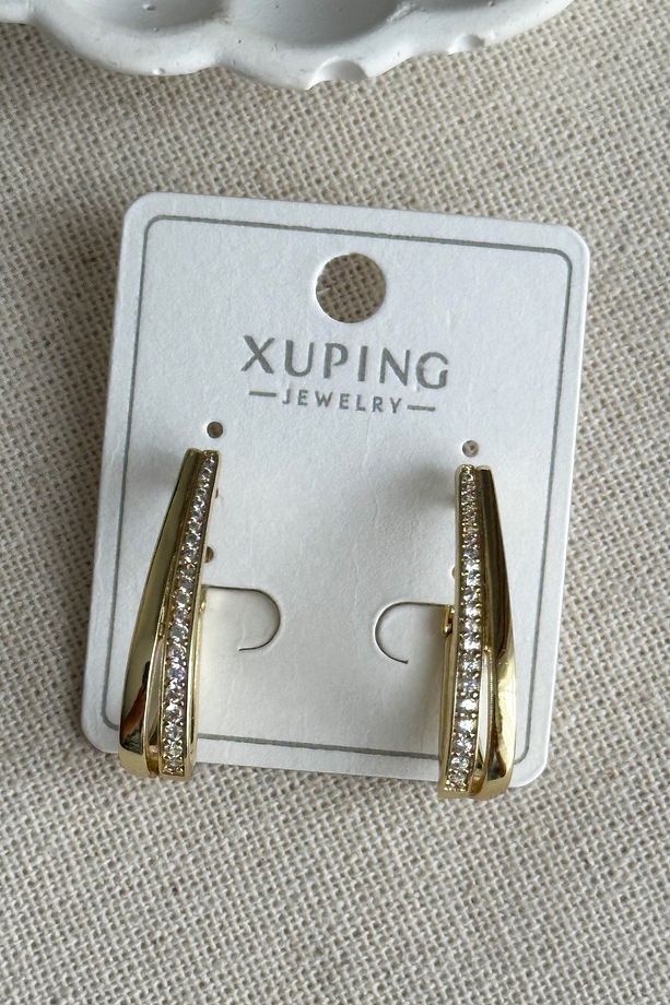 Xuping 14 K Uzun U Küpe Kadın Küpe Kadın Kararmaz Xuping Küpe - 1