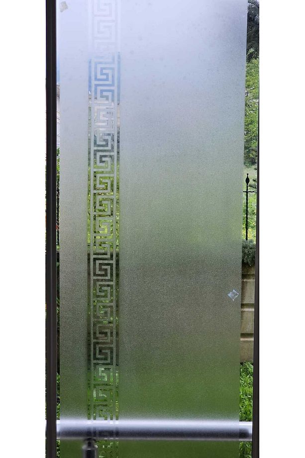 – | 45x200cm | Meander Motifli Statik Cam Filmi Kaplama | Mutfak Ofis Banyo Pencere - 3