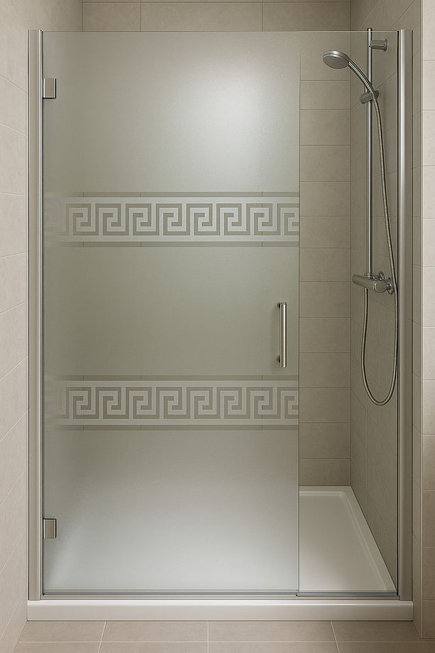 – | 45x200cm | Meander Motifli Statik Cam Filmi Kaplama | Mutfak Ofis Banyo Pencere - 7
