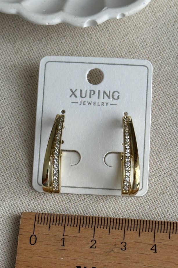 Xuping 14 K Uzun U Küpe Kadın Küpe Kadın Kararmaz Xuping Küpe - 2