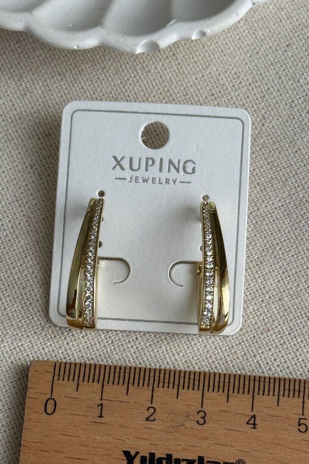 Xuping 14 K Uzun U Küpe Kadın Küpe Kadın Kararmaz Xuping Küpe - 5