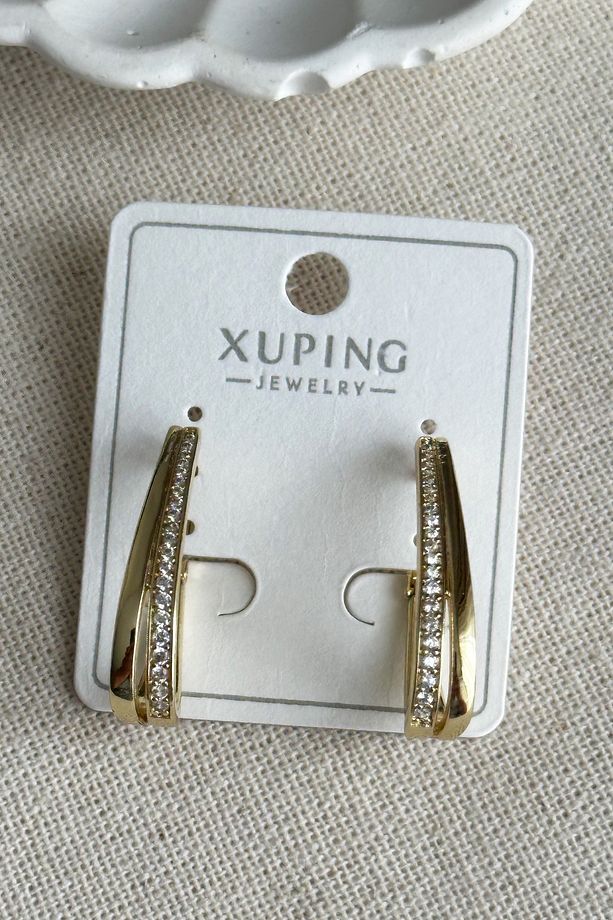 Xuping 14 K Uzun U Küpe Kadın Küpe Kadın Kararmaz Xuping Küpe - 3