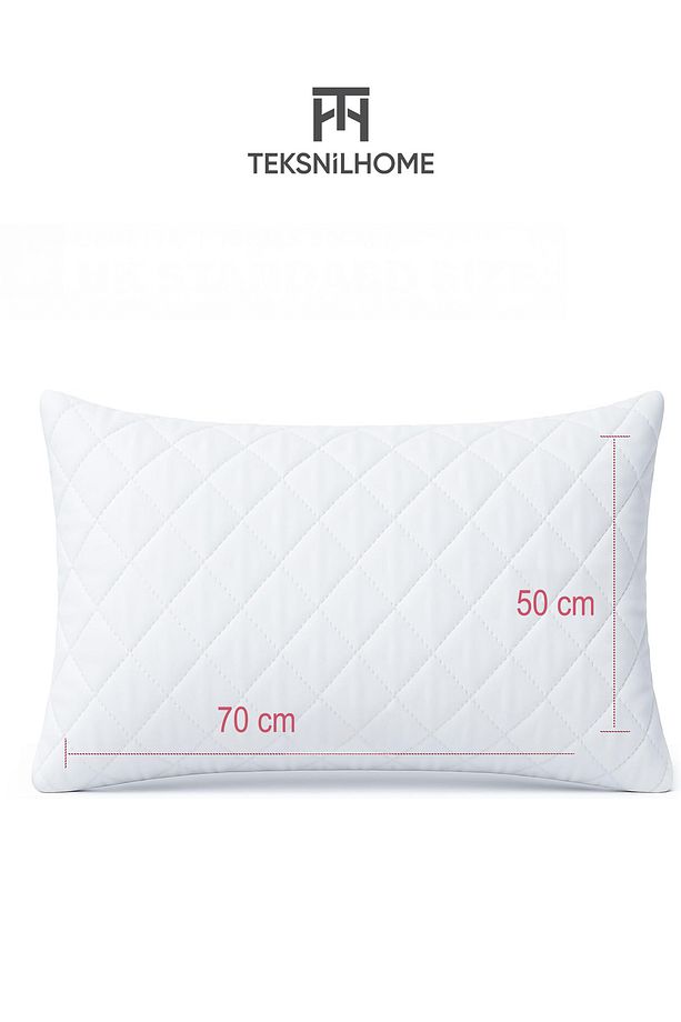 2 Adet Ultrasonik Kapitoneli Fermuarlı Yastık Koruyucu Alez 50x70 cm - 2