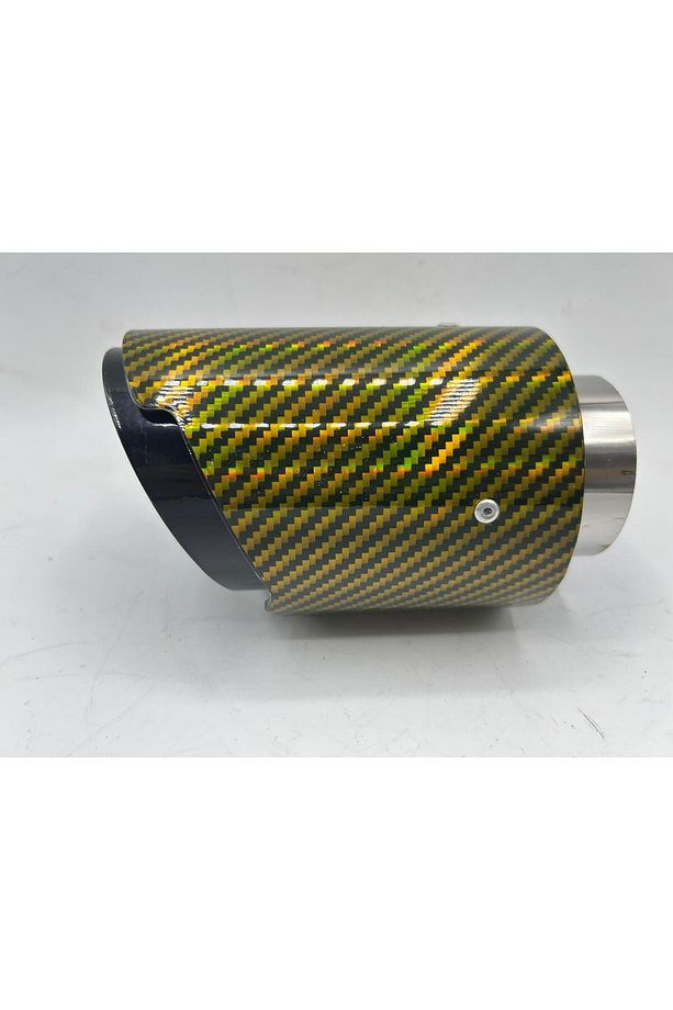 MONLİON SARI KARBON KAPLAMA EGZOZ UCU,GİRİŞ 60 MM,ÇIKIŞ 89MM TEKLİ - 4