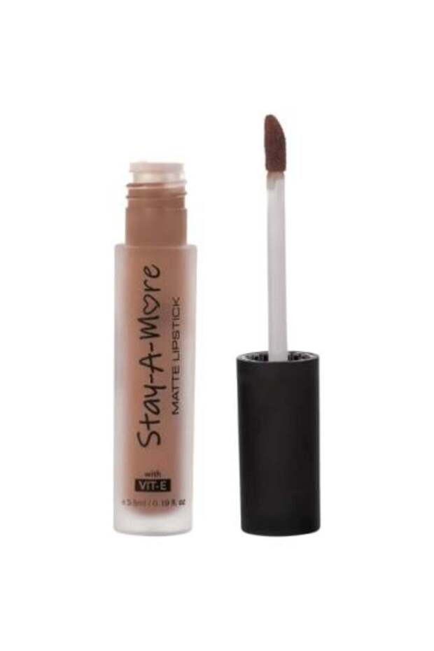 أحمر شفاه سائل مطفي Stay-A-More من Armaf Beauty، لون بني فاتح