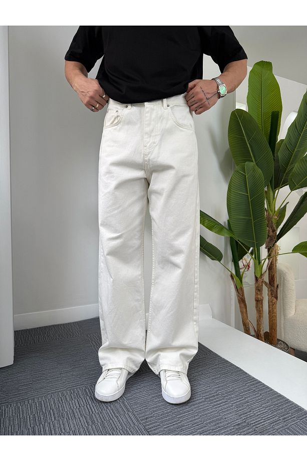 Ekru GG Gabardin Baggy Pantolon - 5