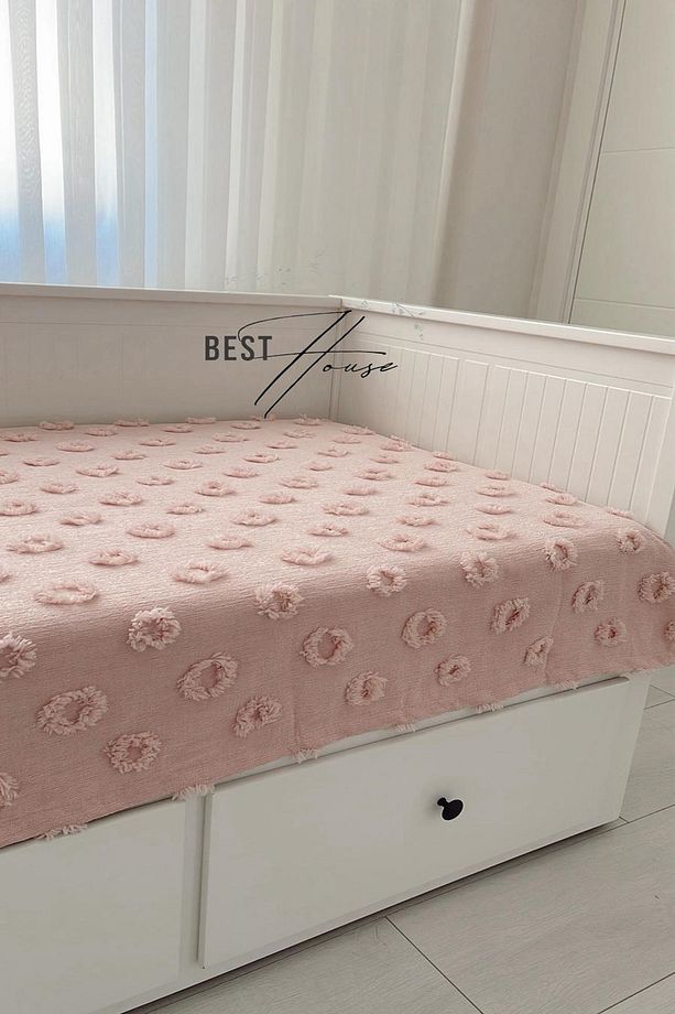 Divan Örtüsü Koltuk Örtüsü Pike Yatak Örtüsü Pudra - 5
