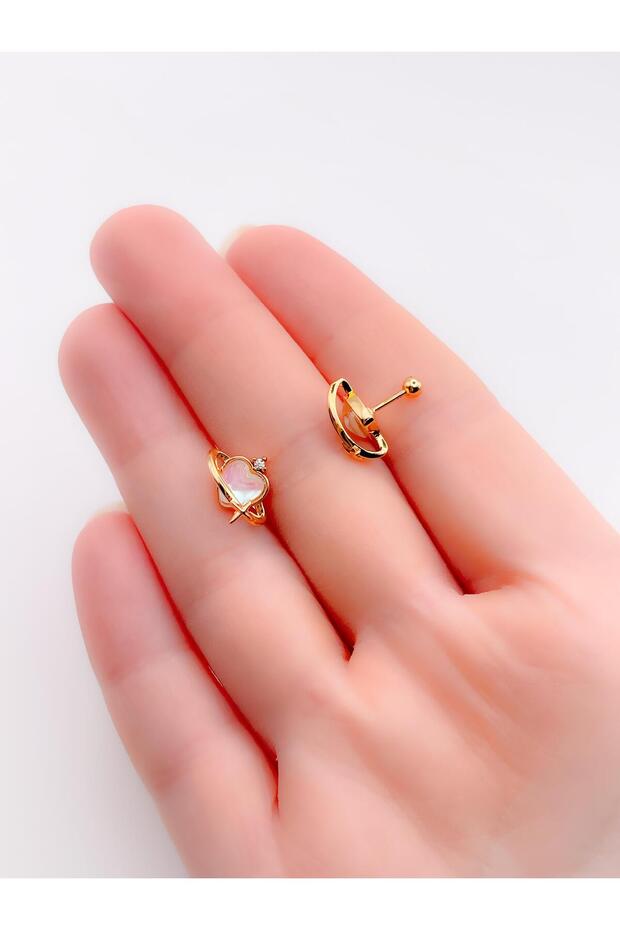 Cerrrahi Çelik Piercing ( Pirsing ) Kalpli Gezegen Tragus Helix Piercing (1adet) - 2