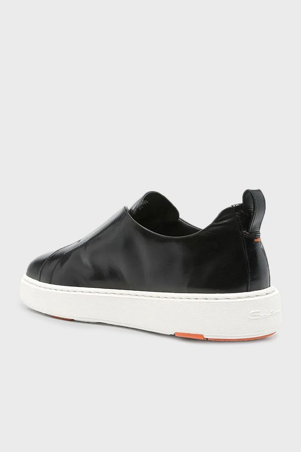 Logolu Hakiki Deri Kalın Tabanlı Slip-On Sneaker Ayakkabı Erkek AYAKKABI MBCD21995BARTMVIN01 - 3