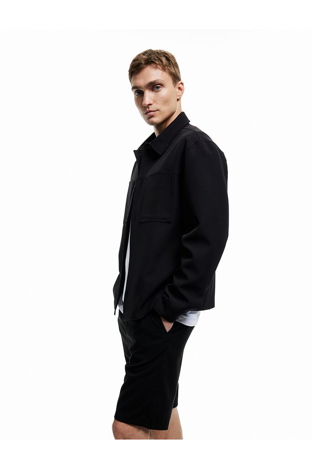 Viskon Karışımlı Cep Detaylı Bermuda Slim Fit Beli Bağcıklı Şort - 2