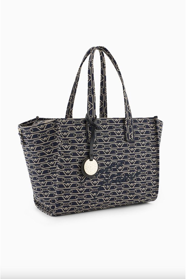 Medium Shopper Bag in Jacquard Canvas with All-over Monogram - 3