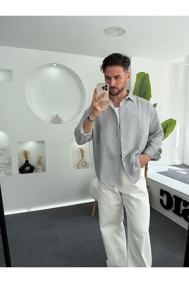 RL Gofre Kumaş Oversize Gömlek - 3