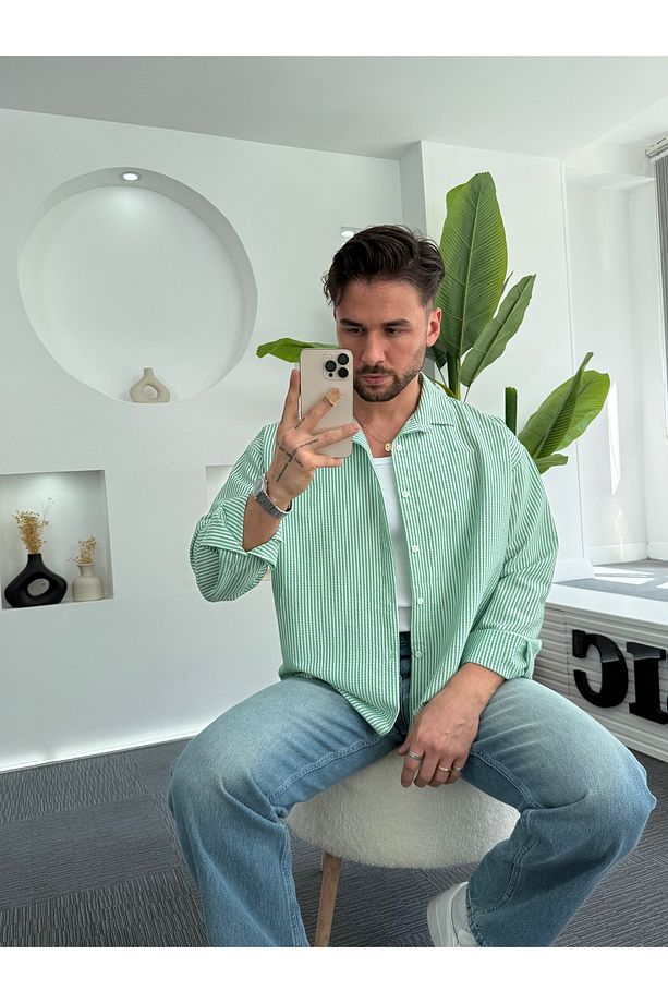 RL Gofre Kumaş Oversize Gömlek - 5