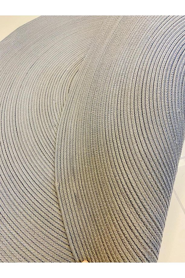 jüt Hasır görünümlü Desenli Modern El Örgüsü daire Halı Kilim - 8