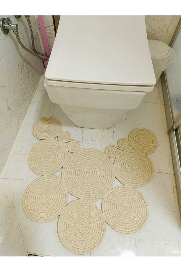 Jüt, Hasır, Paspas, Banyo Paspası, Klozet Önü Paspası, Klozet Paspas, Çift Taraflı - 4