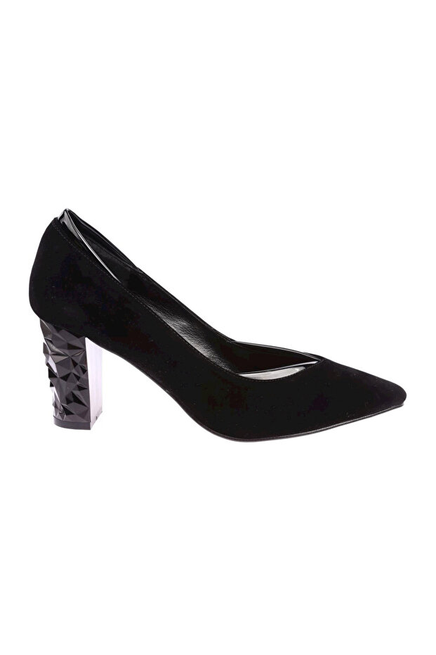589 Women's Pointed Toe V-Cut Low-Cut Heel Shoes