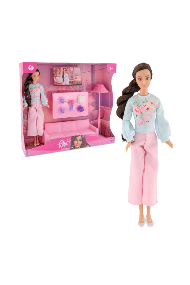 Doll with Living Room Set
