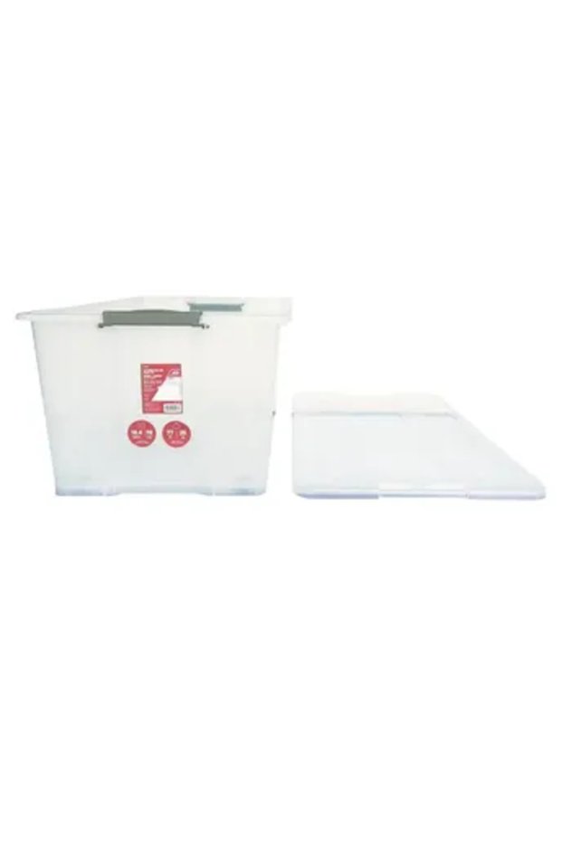 Latch Storage Box with Wheels (Transparent, 70 L)