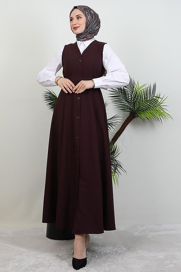 Loren Düğmeli Jile Mürdüm - 4