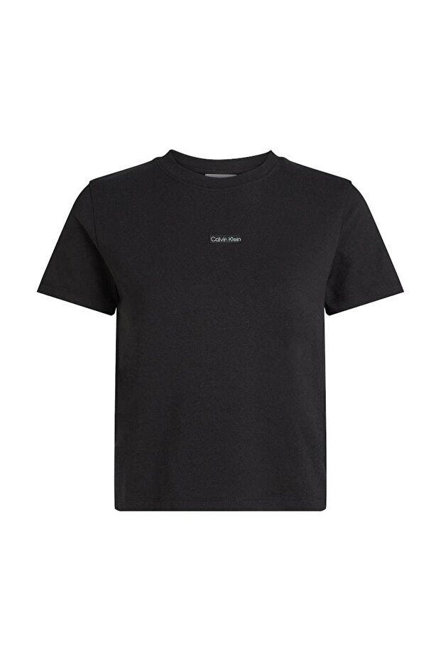 Kadın Siyah Kısa Kollu Tişört - 5