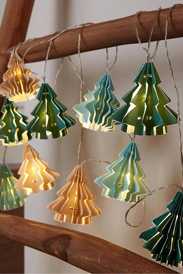 Led Paper Fairy Lights, Green Combo