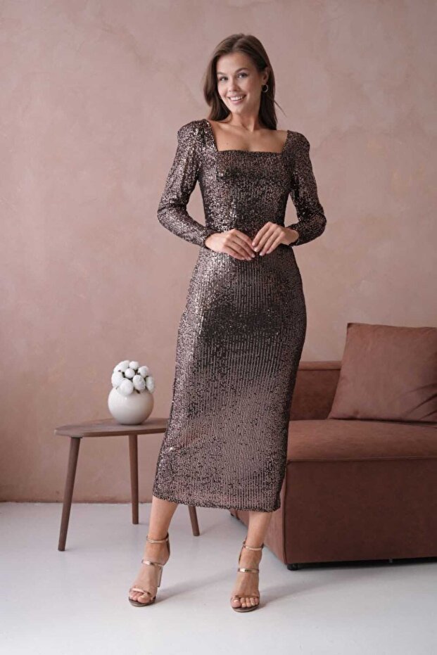 Abiye Pullu Elbise - 6