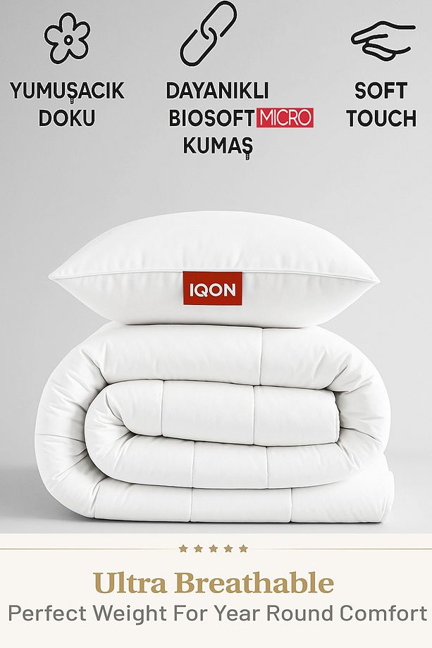 Microfiber Soft Silikon Tek Kişilik Yorgan Yastık Seti - 1