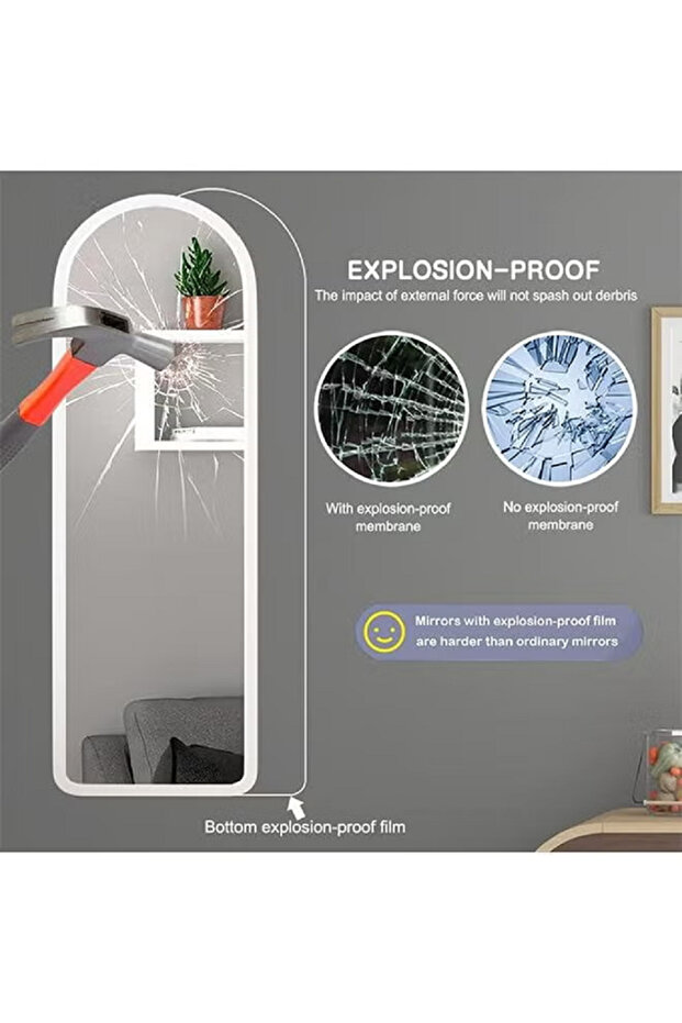 Full Length Glass Standing Mirror with Adjustable Stand and Wheels White - 5