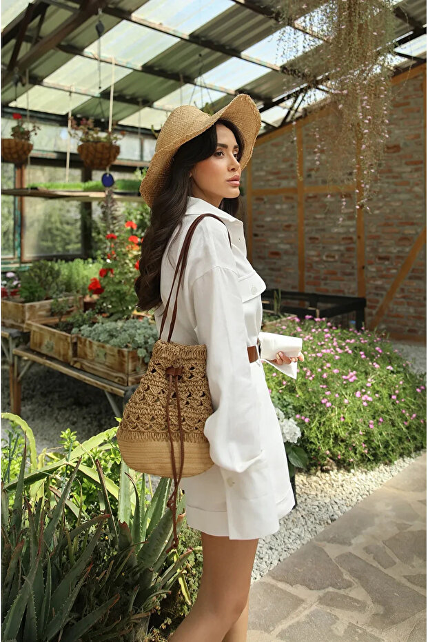 Cıelo Camel Hasır Çanta - 3