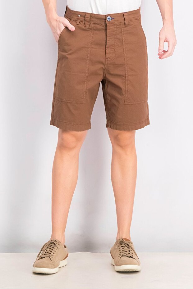 شورت رجالي سادة، بني - 1