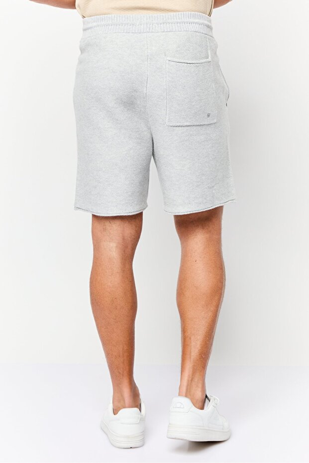 Men Knitted Basic Shorts, Grey - 4