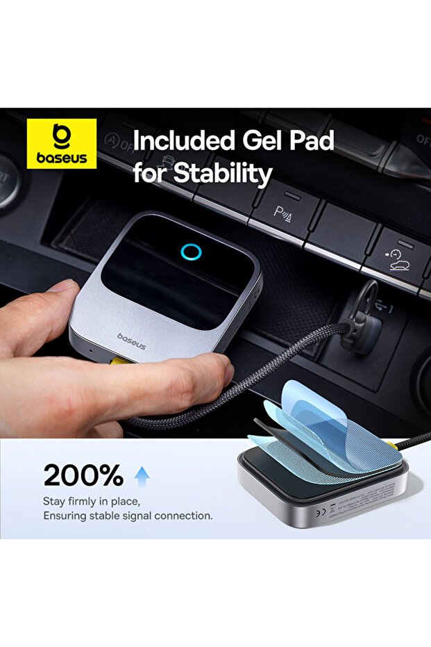 Seamless Wireless CarPlay Adapter for iPhone – Plug & Play, Bluetooth, USB-C - Grey - 6