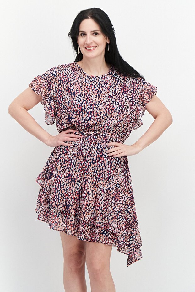 Women Allover Print Mini Dress, Multicolor