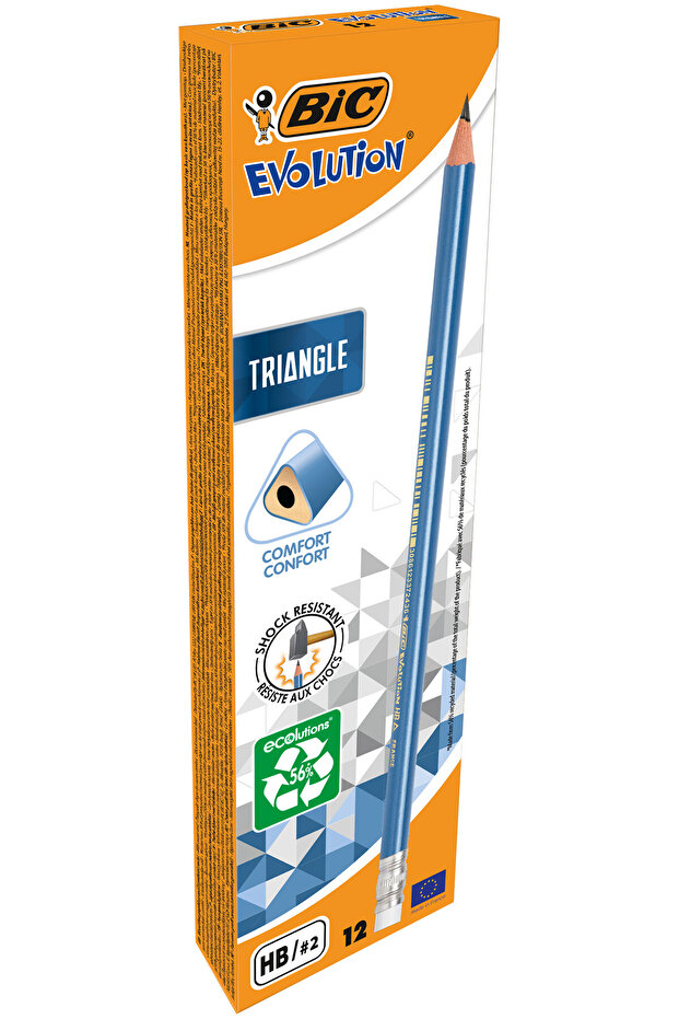 Evolution Üçgen Silgili Kurşun Kalem 12'li Kutu - 2