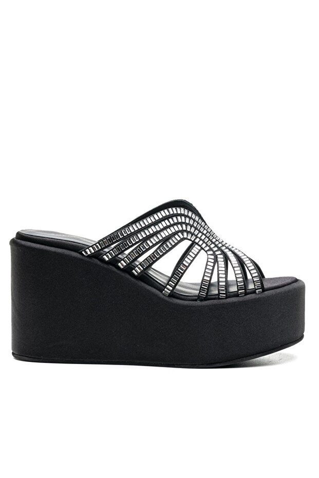 JULLY SİYAH TEKSTİL Kadın TOPUKLU TERLİK - 1