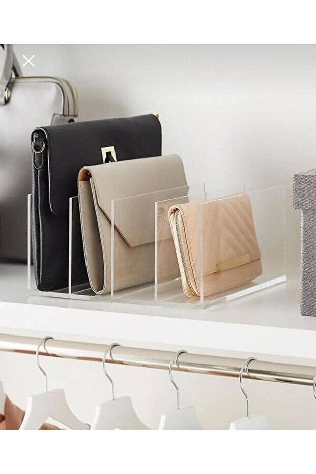 Transparent Plexi 4 Compartment Wallet Bag Organizer