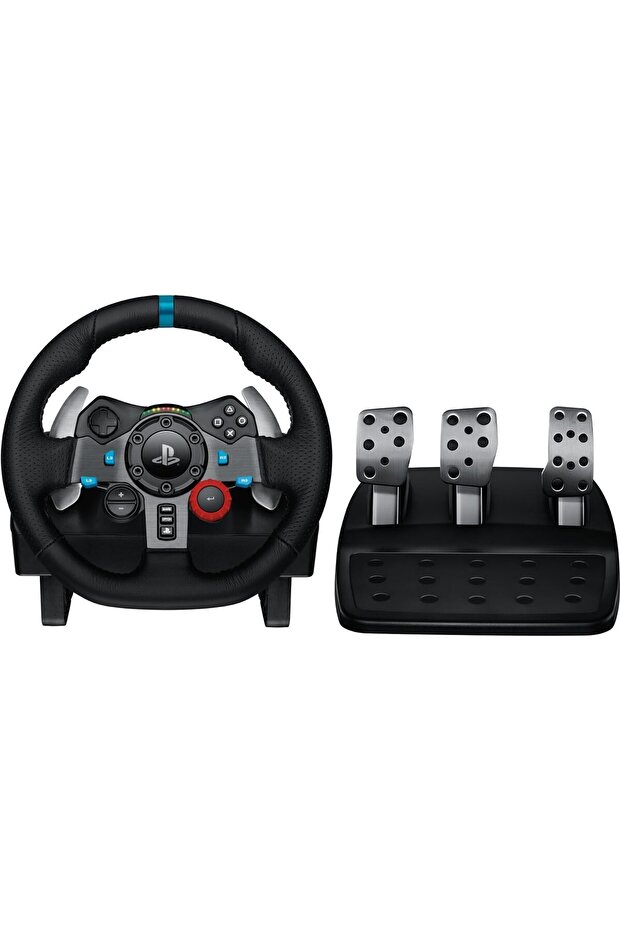 G29 Driving Force Racing Wheel and Floor Pedals, Real Force Feedback, Stainless Steel Paddl