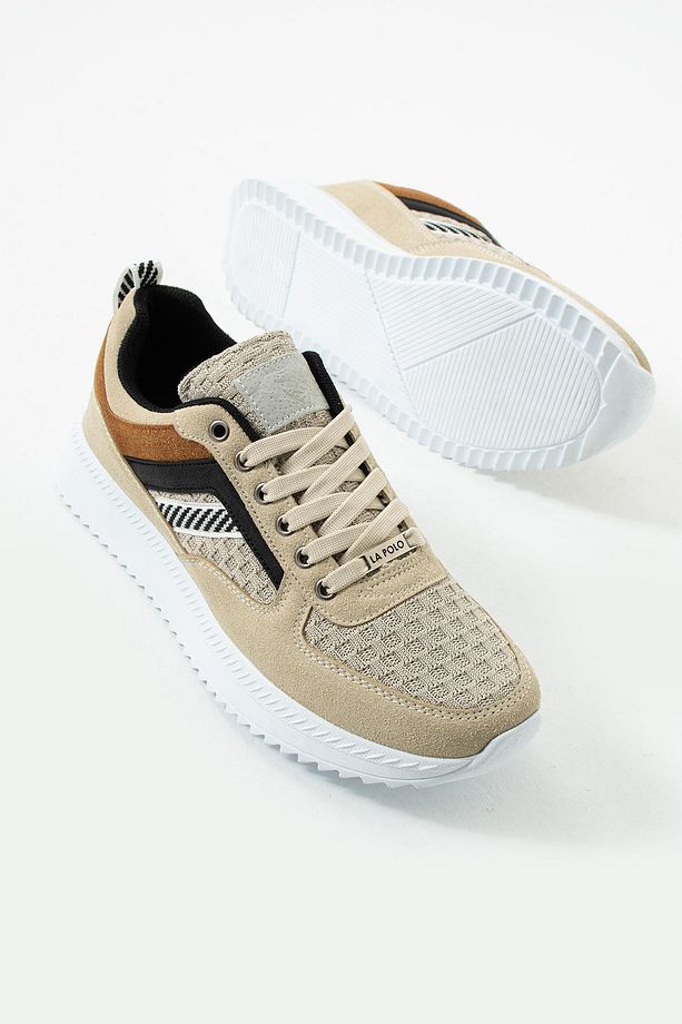 Yüksek Tabanlı Bej Erkek Sneaker - 8