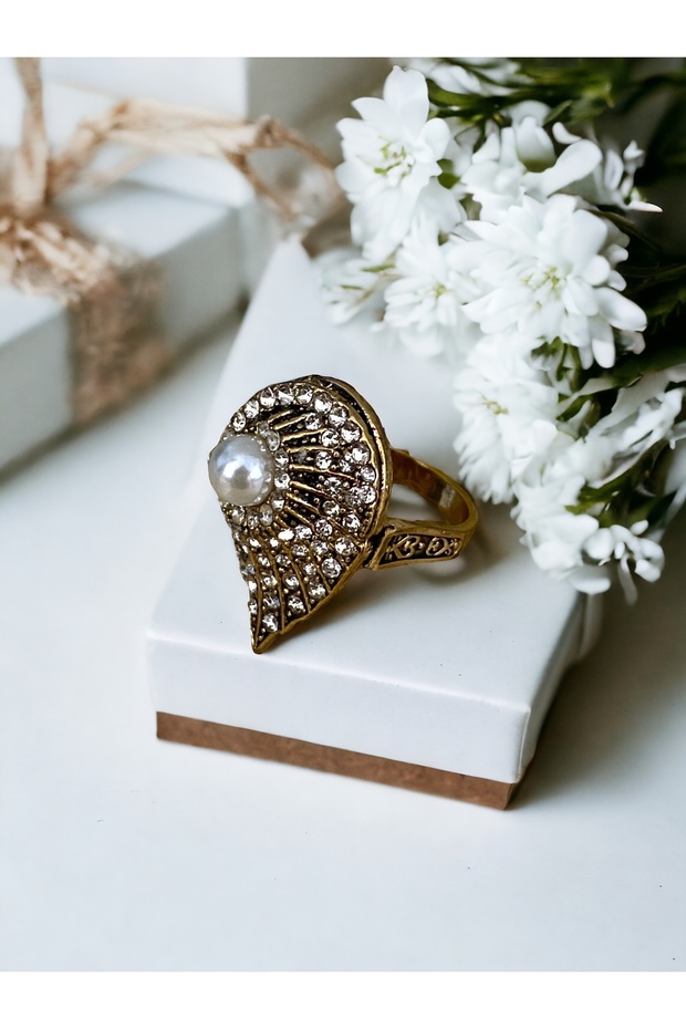 خاتم من اللؤلؤ مع شكل صدف - 5