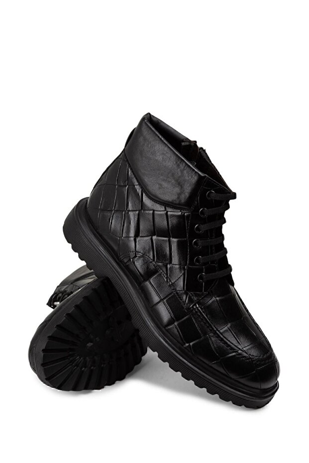 Hakiki Deri Siyah Erkek Bot - 3