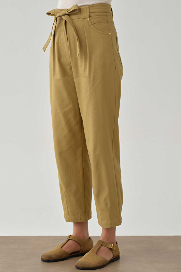 Paçası Pensli Pantolon - Olive - 6