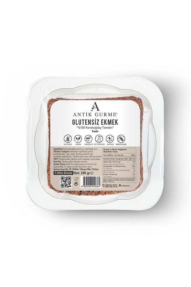 %100 Tane Karabuğday Ekmeği (Sade) Glutensiz 7 Dilim 340 gr - 2