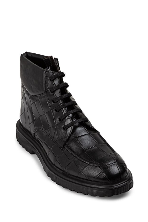 Hakiki Deri Siyah Erkek Bot - 7